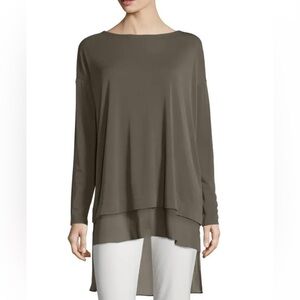 Eileen Fisher Long-Sleeve Layered Silk Tunic